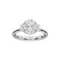 Luna 2 ½ ctw Oval LGD Half Moon Double Prong Engagement Ring - 14K White Gold
