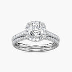 Luxe LGD Halo Classic Prong Wedding Set