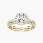 Luxe LGD Halo Classic Prong Wedding Set