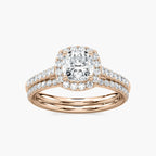 Luxe LGD Halo Classic Prong Wedding Set
