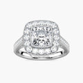 Tiffani Cushion LGD Luxury Antique Vintage Halo Engagement Ring - 14K White Gold