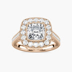 Tiffani Cushion LGD Luxury Antique Vintage Halo Engagement Ring - 14K Rose Gold