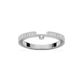 Tiffani 1/8 ctw Round LGD Milgrain Curved Band - 14K White Gold