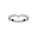 Tiffani 1/8 ctw Round LGD Milgrain Curved Band - 18K White Gold