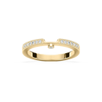 Tiffani 1/8 ctw Round LGD Milgrain Curved Band - 18K Yellow Gold