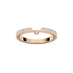 Tiffani 1/8 ctw Round LGD Milgrain Curved Band - 18K Rose Gold