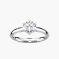 Lynn Round LGD Six Prong Solitaire Engagement Ring - 14K White Gold