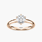 Lynn Round LGD Six Prong Solitaire Engagement Ring - 14K Rose Gold