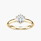 Lynn Round LGD Six Prong Solitaire Engagement Ring - 18K Yellow Gold