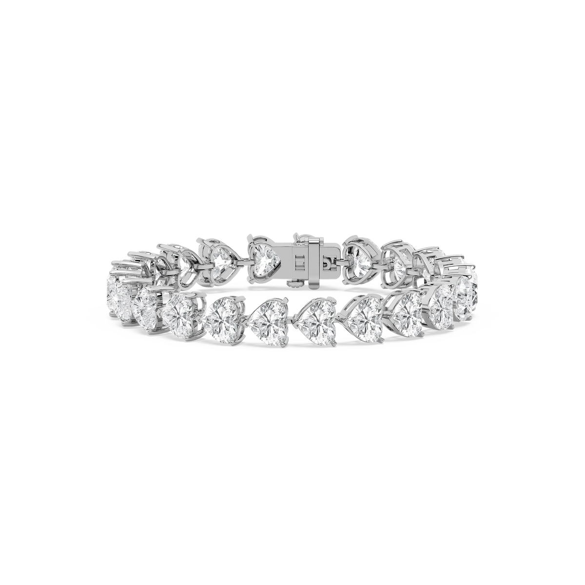 44 ctw Heart LGD East West Tennis Bracelet  - 7 Inches - Signature Collection