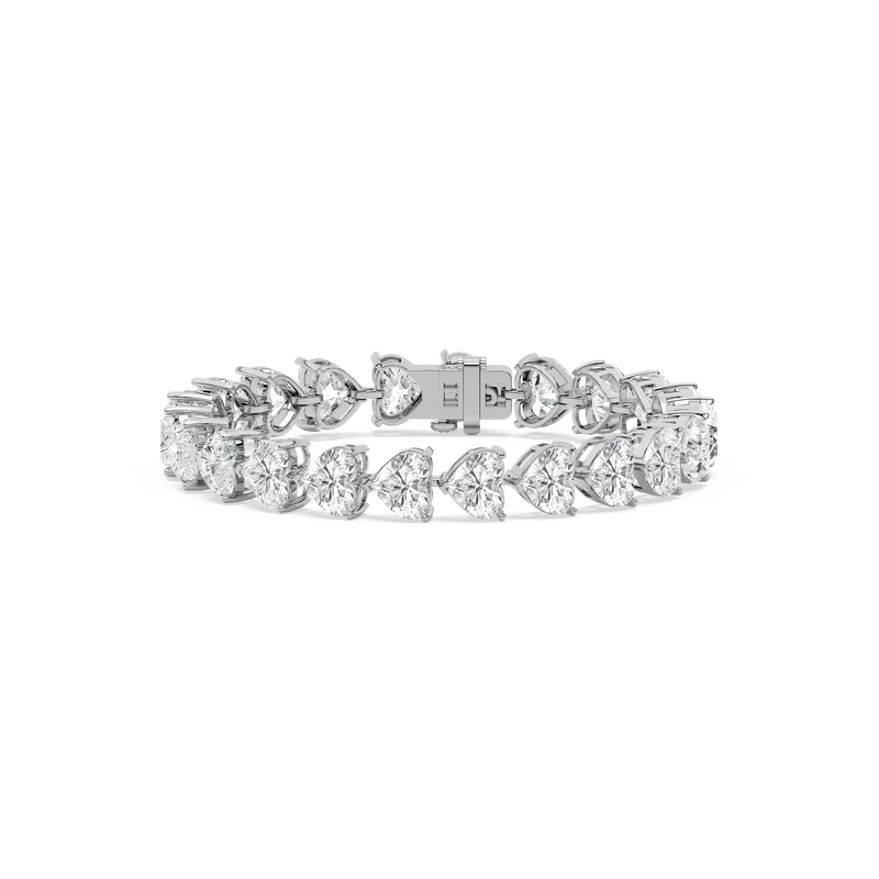 44 ctw Heart LGD East West Tennis Bracelet  - 7 Inches - Signature Collection