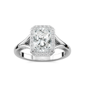 Maia Radiant LGD Split Shank Halo Engagement Ring - 14K White Gold