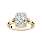 Maia Radiant LGD Split Shank Halo Engagement Ring - 14K Yellow Gold