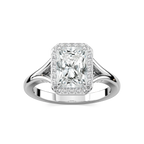 Maia Radiant LGD Split Shank Halo Engagement Ring - Platinum