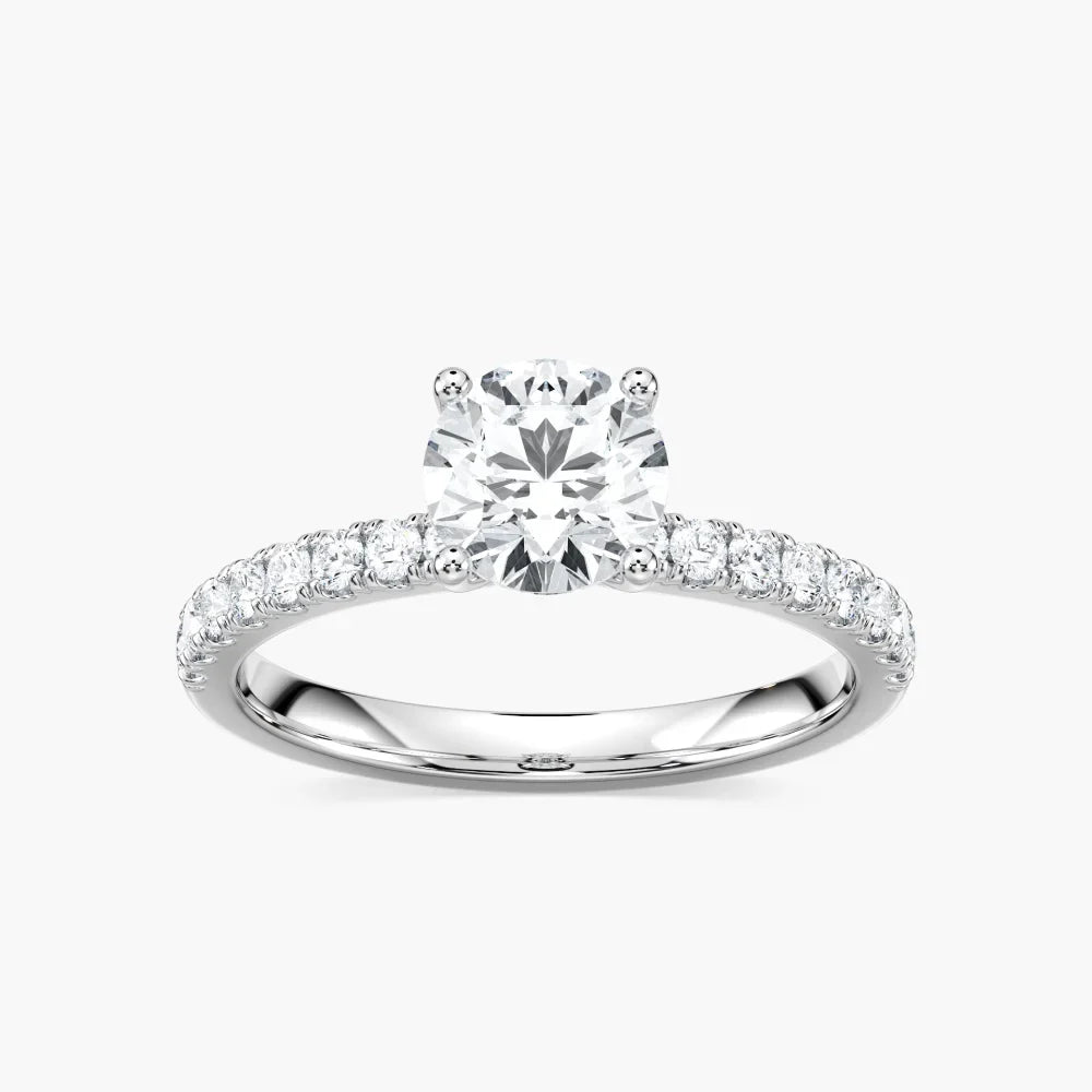 Zelda LGD Classic Hidden Halo Engagement Ring - 18K White Gold
