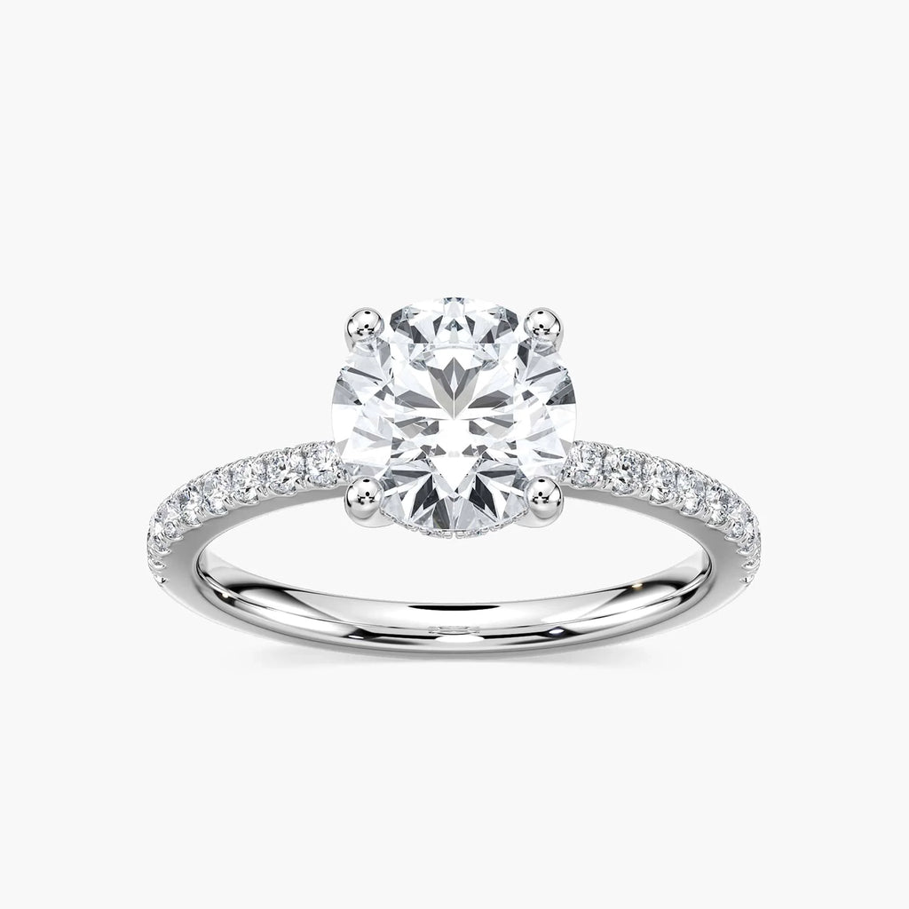 Margot LGD Hidden Halo Engagement Ring - 14K White Gold