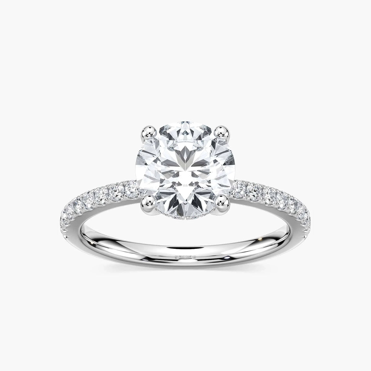 Margot LGD Hidden Halo Engagement Ring - 14K White Gold