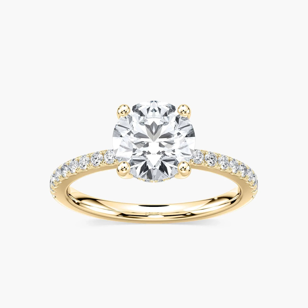 Margot LGD Hidden Halo Engagement Ring - 14K Yellow Gold