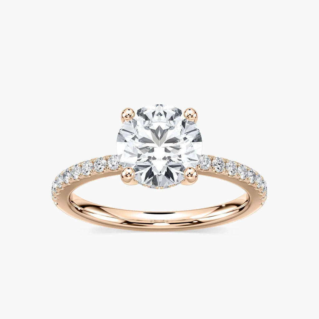 Margot LGD Hidden Halo Engagement Ring - 14K Rose Gold