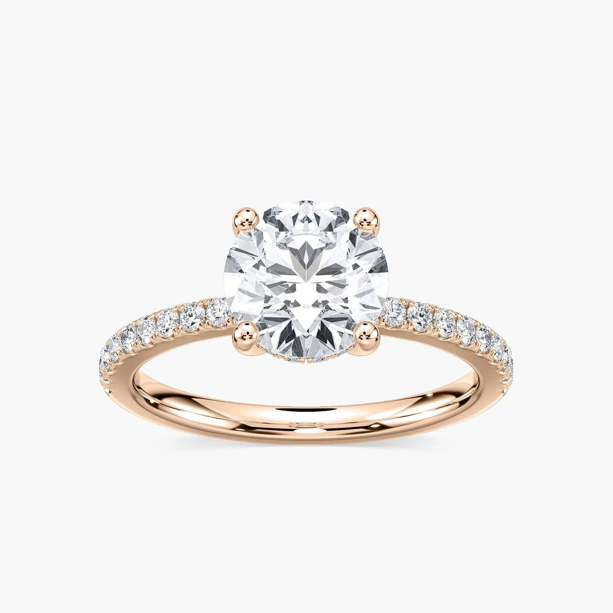 Margot LGD Hidden Halo Engagement Ring - 18K Rose Gold