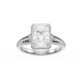 Mariana Radiant LGD Vintage Milgrain Bezel Side Stone Engagement Ring - 14K White Gold / 2 ctw / F-VS2