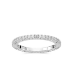 Marilyn 1/3 ctw Round LGD Grooved Profile Band - 14K White Gold