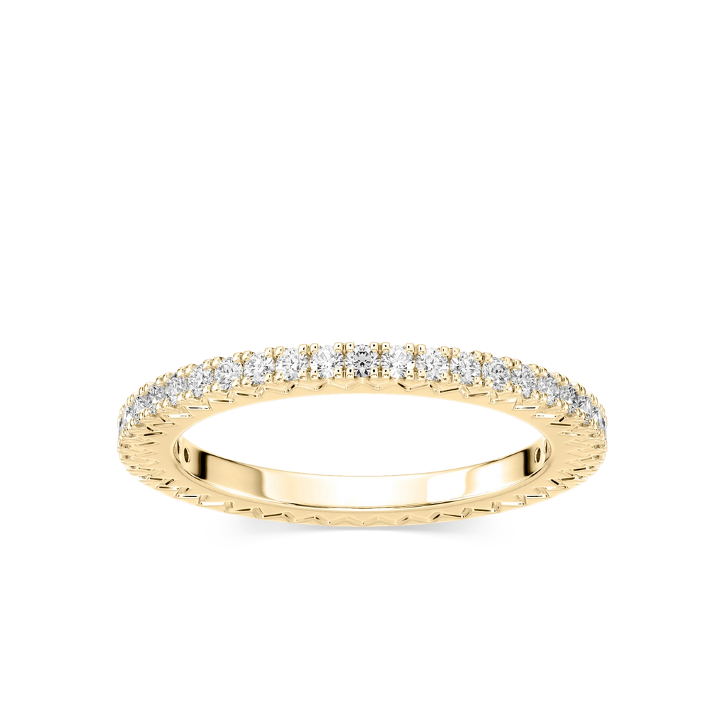 Marilyn 1/3 ctw Round LGD Grooved Profile Band - 14K Yellow Gold