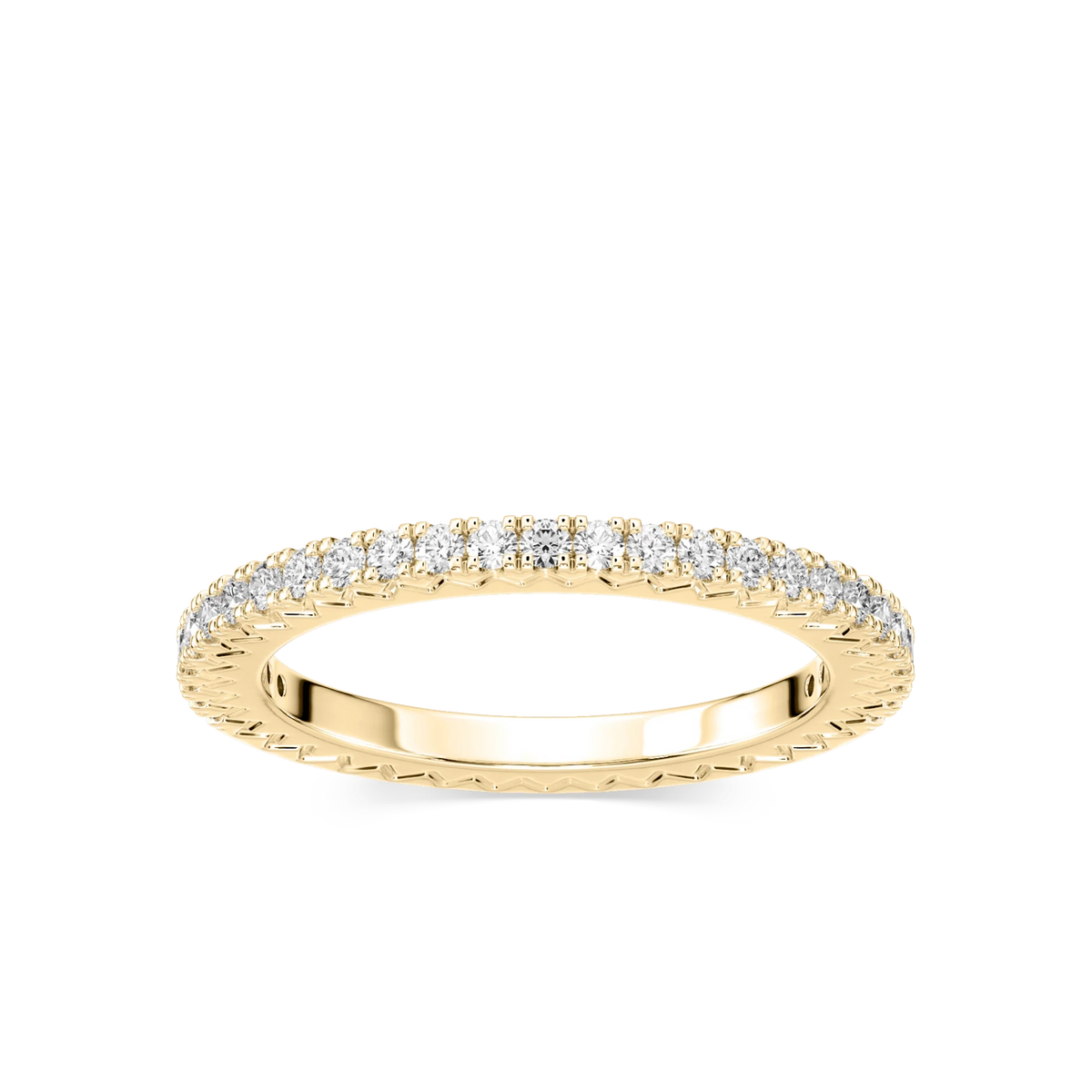 Marilyn 1/3 ctw Round LGD Grooved Profile Band - 14K Yellow Gold