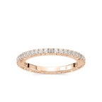 Marilyn 1/3 ctw Round LGD Grooved Profile Band - 18K Rose Gold