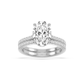 Marjorie 3 ½ ctw Oval LGD Classic Prong Hidden Halo Wedding Set