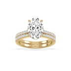 Marjorie 3 ½ ctw Oval LGD Classic Prong Hidden Halo Wedding Set