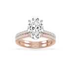 Marjorie 3 ½ ctw Oval LGD Classic Prong Hidden Halo Wedding Set