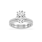 Marjorie 3 ½ ctw Oval LGD Classic Prong Hidden Halo Wedding Set