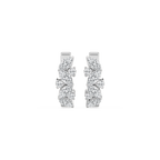 1 ctw Marquise and Round LGD Petite Huggie Hoop Earrings - 14K White Gold / F-VS2