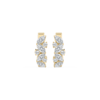 1 ctw Marquise and Round LGD Petite Huggie Hoop Earrings - 14K Yellow Gold / F-VS2