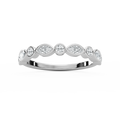 1/2 ctw Marquise and Round LGD Alternating Bezel Stack Ring