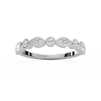 1/2 ctw Marquise and Round LGD Alternating Bezel Stack Ring