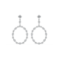 2 ²⁄₃ ctw Marquise and Round LGD Circle Drop Earrings - 14K White Gold