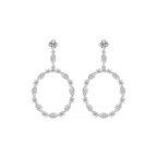 2 ²⁄₃ ctw Marquise and Round LGD Circle Drop Earrings - 14K White Gold