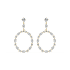 2 ²⁄₃ ctw Marquise and Round LGD Circle Drop Earrings - 14K Yellow Gold
