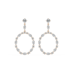 2 ²⁄₃ ctw Marquise and Round LGD Circle Drop Earrings - 14K Rose Gold