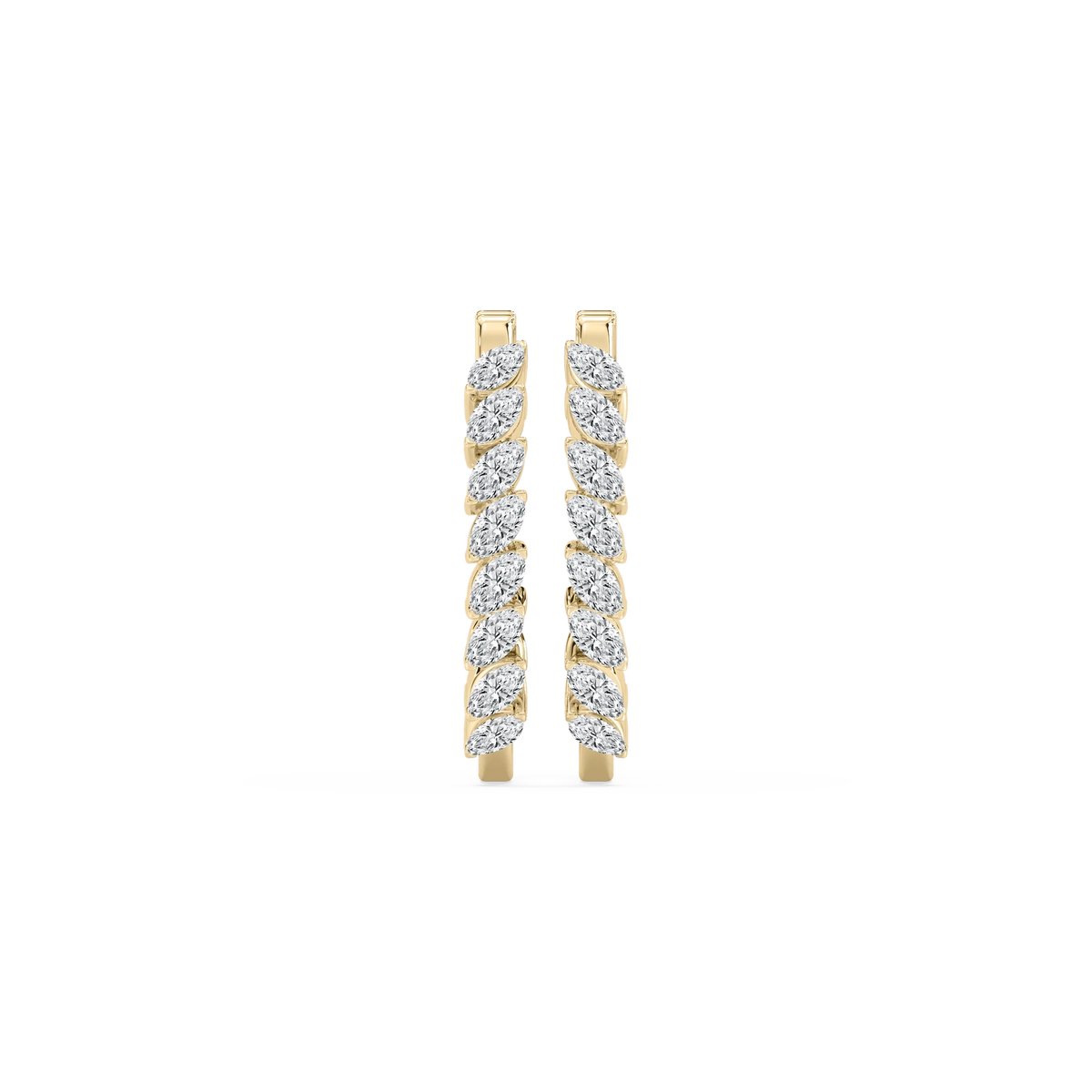 1 ½ ctw Marquise LGD Hoop Earrings - 14K Yellow Gold / F-VS2