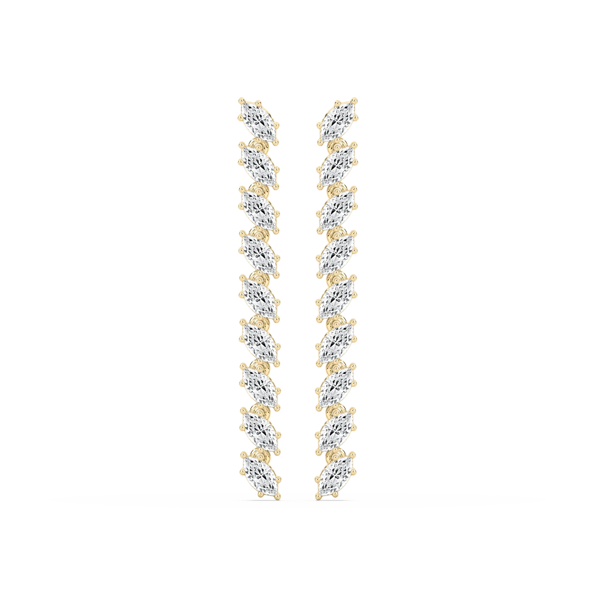 1/8 ctw Marquise LGD Drop Earrings - 14K Yellow Gold