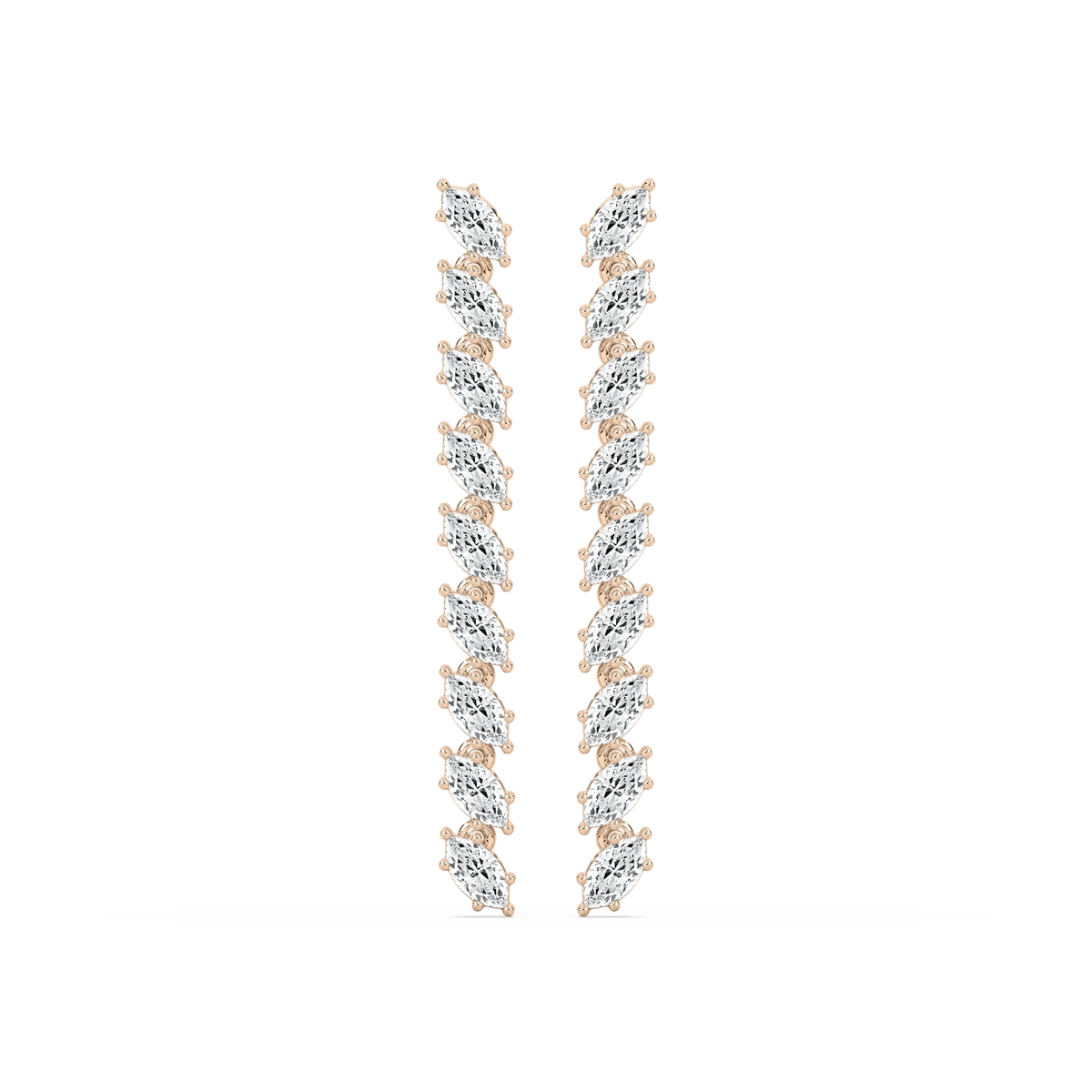 1/8 ctw Marquise LGD Drop Earrings - 14K Rose Gold