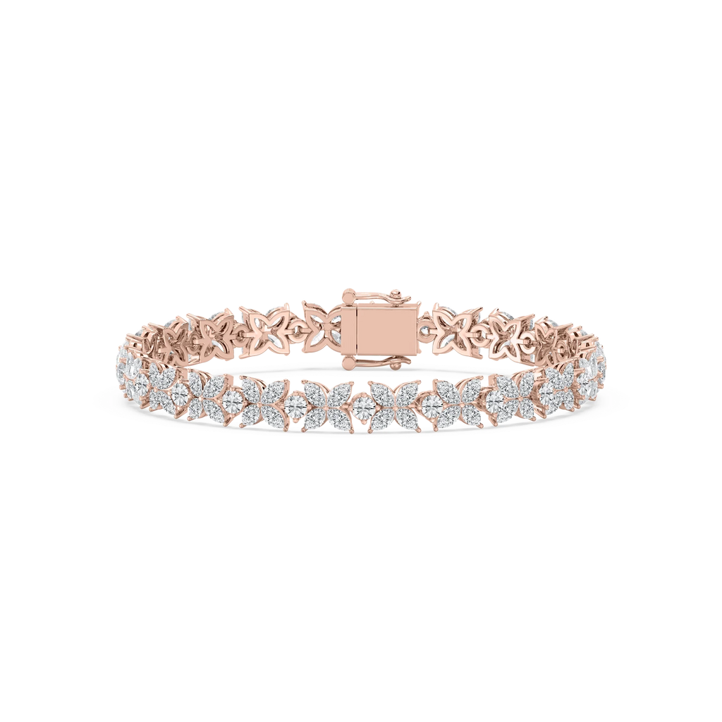 Marquise and Round LGD Floral Tennis Bracelet - 7 Inches