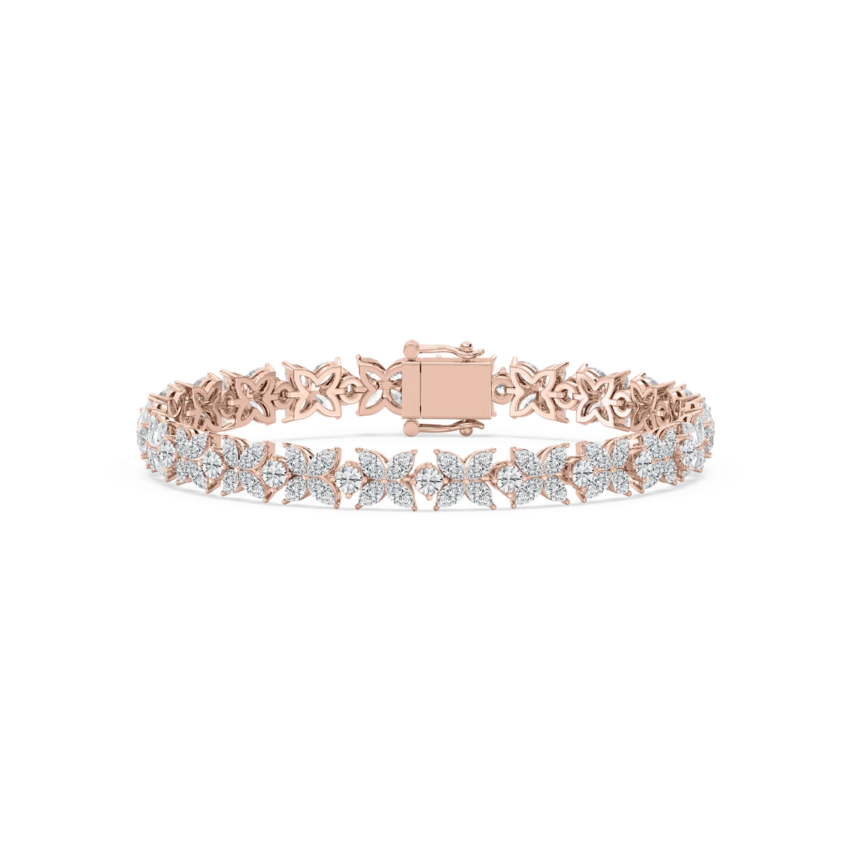 Marquise and Round LGD Floral Tennis Bracelet - 7 Inches