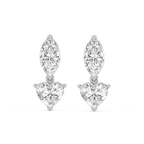 4 ctw Marquise & Heart LGD Drop Earrings - 14K White Gold / F-VS2