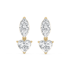 4 ctw Marquise & Heart LGD Drop Earrings - 14K Yellow Gold / F-VS2