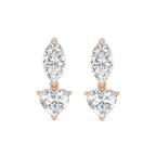4 ctw Marquise & Heart LGD Drop Earrings - 14K Rose Gold / F-VS2