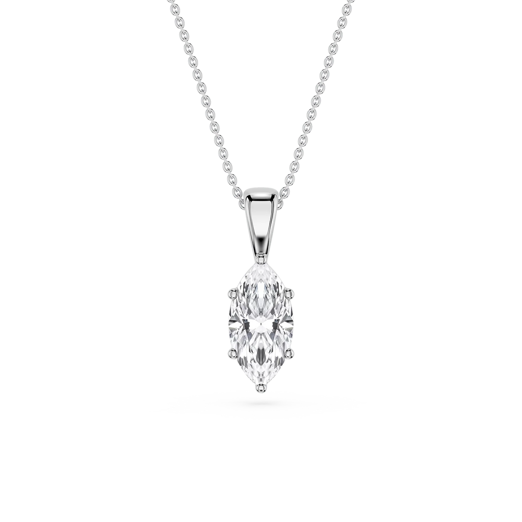 Marquise LGD 6-Prong Bail Solitaire Pendant - 16 to 18 Inches